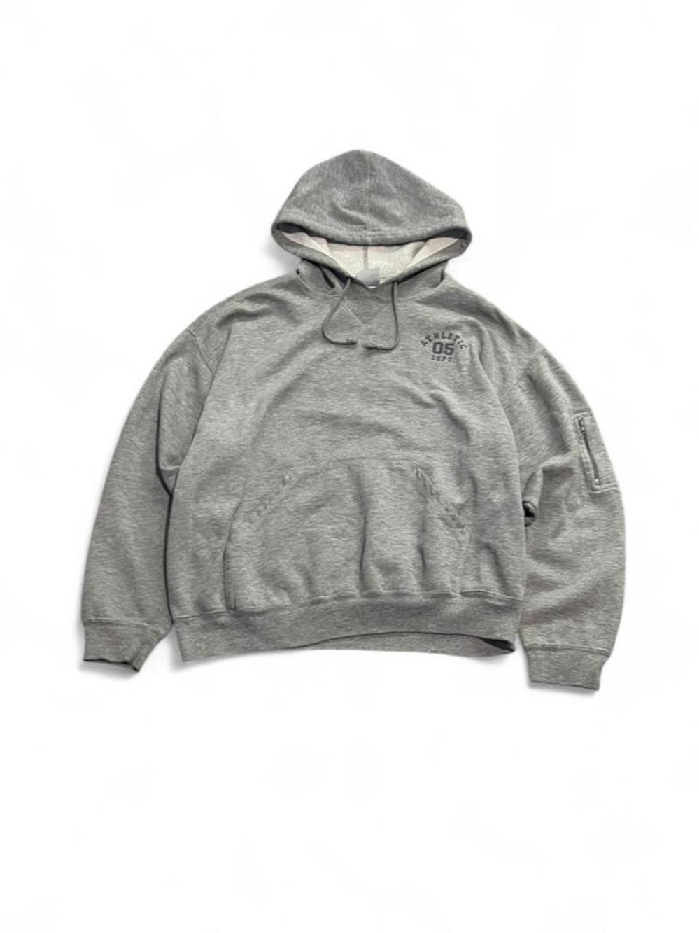 Vintage 90s Athletic Works Gray Athletic Dept Hoodie Mens L Boxy Fit Y2K